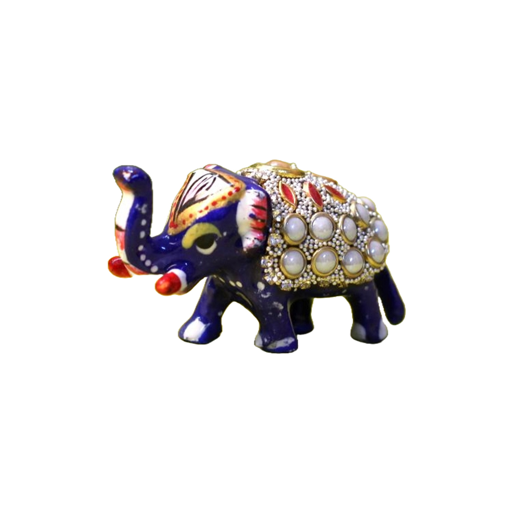 Metal Stone Colorful Elephant 2.5 Inches for Home Decoration